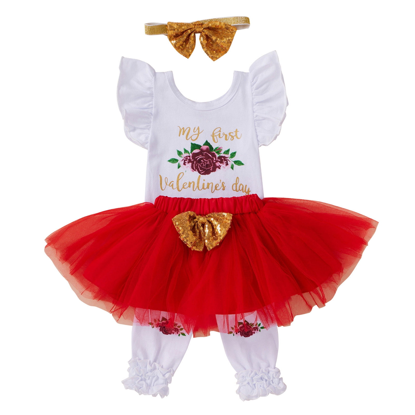 Toddler Girl Dress Shirt Infant Baby Girls Valentine's Day Letter