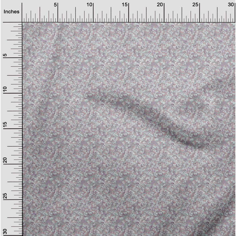 oneOone Cotton Jersey Light Gray Fabric Florals Dress Material Fabric Print  Fabric By The Yard 58 Inch Wide
