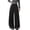 Black, variant on Women's Solid Color Elastic Waist Drawstring Wide Leg Sweatpants Casual Loose Cut Ankle Strap Joggers Pants for Daily Wear and Relaxation Activities (White, M).