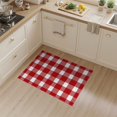 thumbnail image 2 of ODIKA 3'x5' Washable Throw Rug Red White Buffalo Plaid Welcome Festive Tartan Design with Big Check Motif for Entryway, Kitchen, Mudroom, Stain Resistant, Low Profile, Non-Slip, 2 of 7