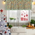 thumbnail image 5 of 2 Pack Valances for Window, Boho Green Flowers Short Curtains for Kitchen Bedroom Living Room, Spring Abstract Watercolor Floral Leaf Rod Pocket Small Window Treatment Valance Drapes 54 x 18 Inch, 5 of 8