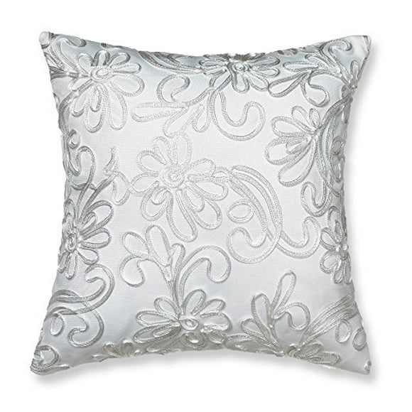 Violet Linen VL-69622-Chantilly-Cus-Wht Housse de Coussin, 18 Pouces x 18 Pouces, Blanc