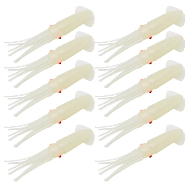 Señuelos para pesca de calamares, 10 piezas de señuelos para pesca de calamares, señuelos blandos para pesca, señuelos para pesca de pulpo optimizados para la excelencia