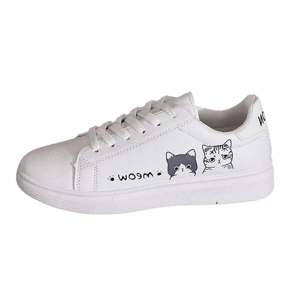 Women's Fashion Sneakers White Shoes Comfortable Breathable Casual Platform Sneakers Low Top Lace Up Footwer for Walking Running Wedding