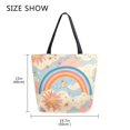 thumbnail image 5 of FORMRS Womens Canvas Tote Bag with Zipper Inner Pocket Shoulder Handbag, Pink Retro Sun, 5 of 7