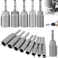 thumbnail image 2 of 14Pcs Hexagonal Sockets Set, 6-19mm Deep Socket Adapter Kit Hex Shank Nut Driver Bits Set Quick Change Setter, 2 of 8
