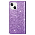 thumbnail image 4 of SaniMore Magnetic Flip Wallet Case for iPhone 14 Plus 6.7", PU Leather Ultra-Thin Glitter Cover Buil-in Card Slot & Kickstand Shockproof Protective Shell for iPhone 14 Plus, Purple, 4 of 8