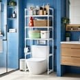 thumbnail image 5 of FEOLGEHLY Over Toilet Storage Rack, 56.5-Inch Tall Storage Rack with Multi-Layer Bathroom Shelf, Freestanding Bathroom Organizer for Toiletries, Space-Saving 56 Inch Toilet Storage (White), 5 of 7