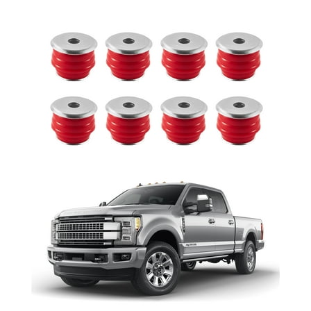 VEVOR Body Mount Bushing Kit, Compatible with 2008-2016 F250 F350 Super Duty, 60 PCS Polyurethane Body Mount Kit, Quick Replacement, Durable Components for Improving Bumpy Driving Performance,Red