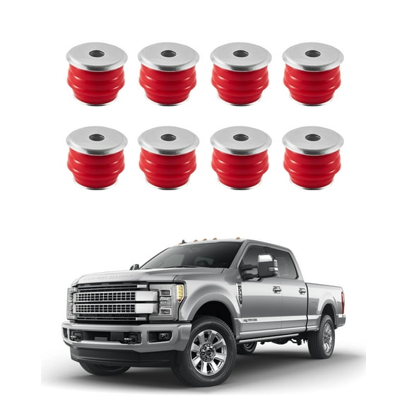 VEVOR Body Mount Bushing Kit, Compatible with 2008-2016 F250 F350 Super Duty, 60 PCS Polyurethane Body Mount Kit, Quick Replacement, Durable Components for Improving Bumpy Driving Performance,Red