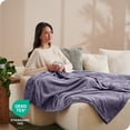 thumbnail image 4 of Bare Home Manta de Felpa Polar 300 G/M², Microfibra Mullida, Suave y Afelpada, Tamaño Matrimonial/queen, Color Violeta Polvoriento, 4 of 7