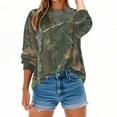 thumbnail image 2 of Lopecy-Sta Women's Fall Leaf & Branch Camo Print Loose Long Sleeve Sweatshirt, Casual Crew Neck Pullover, Fashion Comfortable Autumn Top for Women Gray L, 2 of 9
