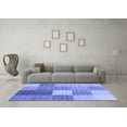 thumbnail image 3 of Ahgly Company Indoor Square Checkered Blue Modern Area Rugs, 3' Square, 3 of 4