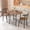 Dark Brown, variant on Homall 3 Piece Wood and Metal Dining Table Set, Small Dining Table for 2, Modern Dining Set for Living Room, Dining Room, Kitchen, Marble & Silver