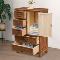 5 Drawers Dresser Wooden Storage Dressers Chests of Drawers for Bedroom Home