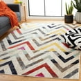 thumbnail image 2 of SAFAVIEH Adirondack Kenneth Zig Zag Area Rug, Ivory/Grey Rust, 6' x 6' Square, 2 of 7