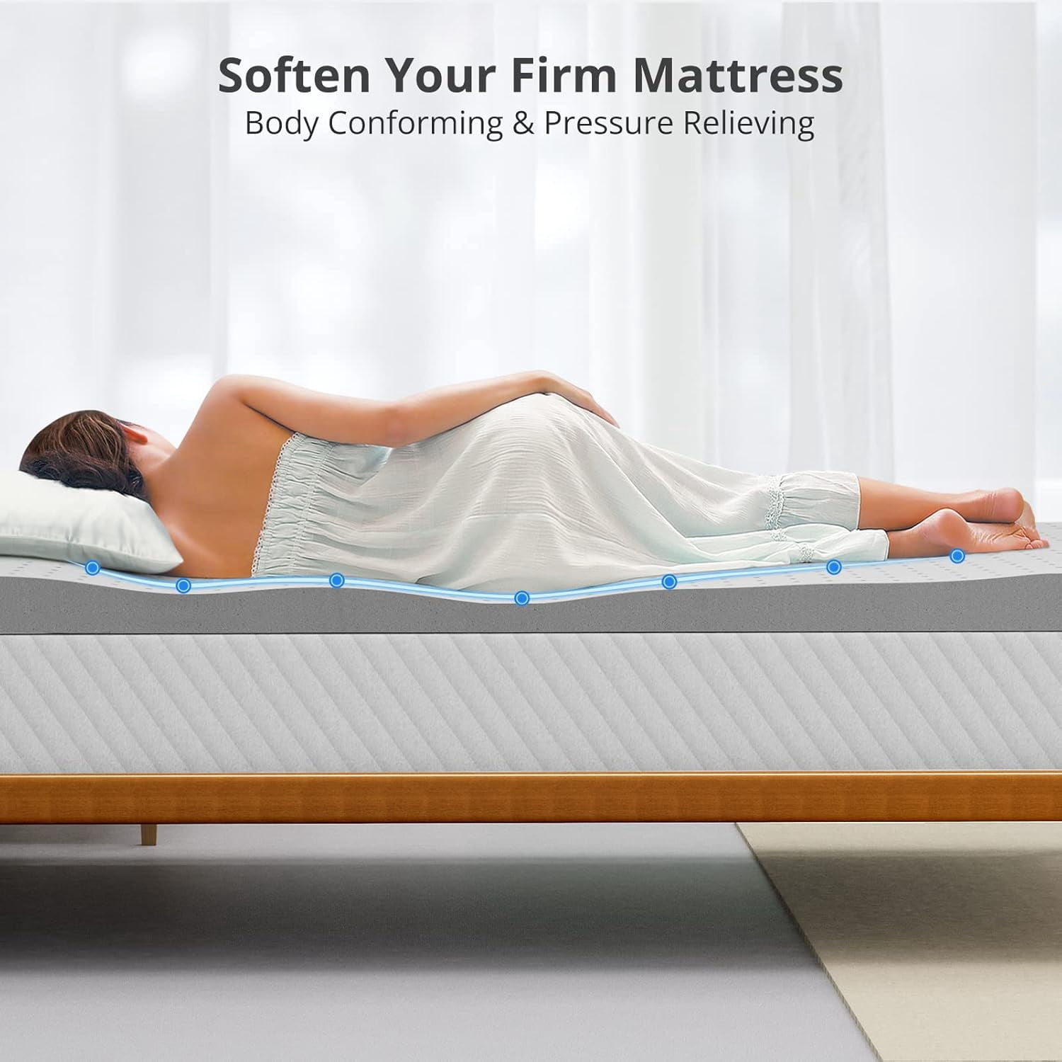 MAYEERTY 3 Inch Full Mattress Topper - Gel Memory Foam, Cooling Double Bed Topper for Soft Sleep, Pressure Relief, CertiPUR-US
