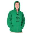 thumbnail image 5 of Funny St Pattys Keep Calm I'm Irish Zip Up Hoodie Men's Women's Brisco Brands L, 5 of 6