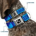 thumbnail image 2 of Buckle-Down Pet Collar, Dog Collar Metal Seatbelt Buckle, California Republic Bear Stars Silhouette Blues, 11 to 16.5 Inches 1.0 Inch Wide, 2 of 8