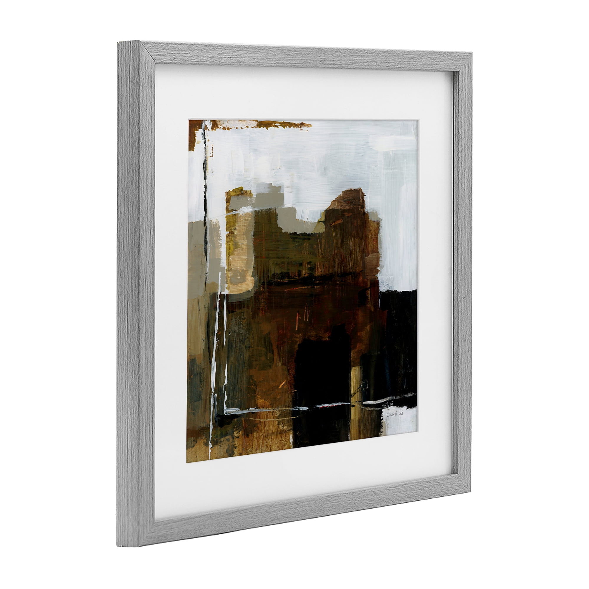 Stupell Industries Natural Abstract Earth Tones Gray Framed Print Under Glass, design by Danhui Nai