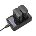thumbnail image 4 of Lp e6 e6n kit de batería y cargador 2pcs 7.4v 2650mah batería con 1pc led2 lpe6 batería de cámara dual batería cargador de puertio usb puertio usb pantalla led reemplazo para 5d, 4 of 7
