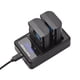 thumbnail image 4 of Lp e6 e6n kit de batería y cargador 2pcs 7.4v 2650mah batería con 1pc led2 lpe6 batería de cámara dual batería cargador de puertio usb puertio usb pantalla led reemplazo para 5d, 4 of 7
