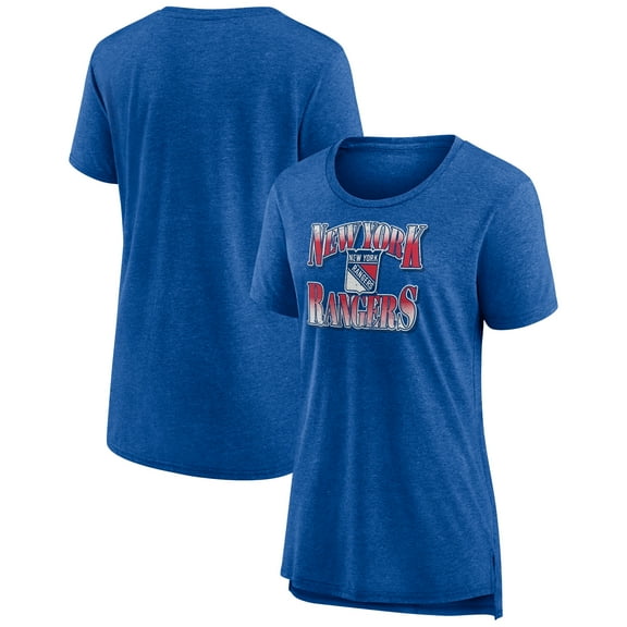 Women's Royal New York Rangers Crash the Net Tri-Blend T-Shirt