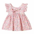 thumbnail image 6 of Spazoro Toddler Girls A-Line Dress, Crew Neck Floral Print 2025 New Style Sleeveless Summer Dresses for Child Girls Pink Size 2 T, 6 of 9