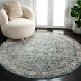 thumbnail image 2 of SAFAVIEH Valencia Maria Oriental Polyester Area Rug, Blue/Beige, 6'4" x 6'4" Round, 2 of 8