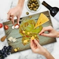 thumbnail image 4 of Rustic Cutting Board, Rose Flower with Petals Beauty Romantic Work of Art Composition Foliage Image, Decorative Tempered Glass Cutting and Serving Board, Large Size, Orange Yellow, by Ambesonne, 4 of 5