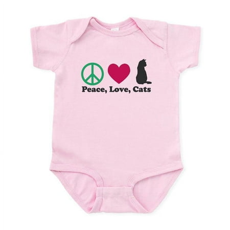 

CafePress - Peace Love Cats Baby Light Bodysuit - Baby Light Bodysuit Size Newborn - 24 Months