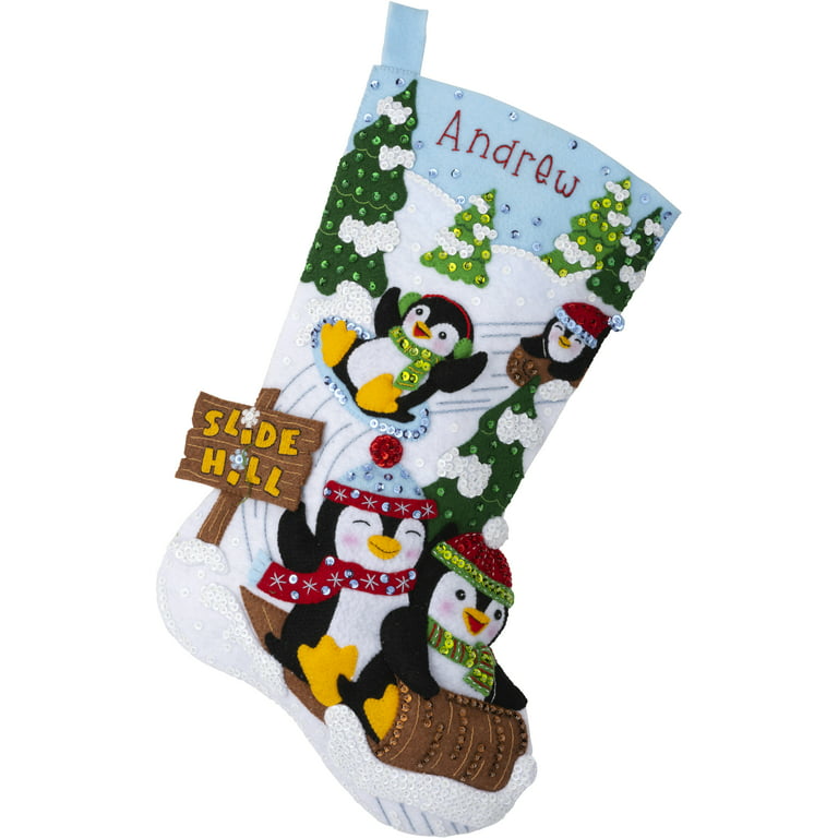 Bucilla Felt Applique 18 Christmas Stocking Kit, Christmas to the
