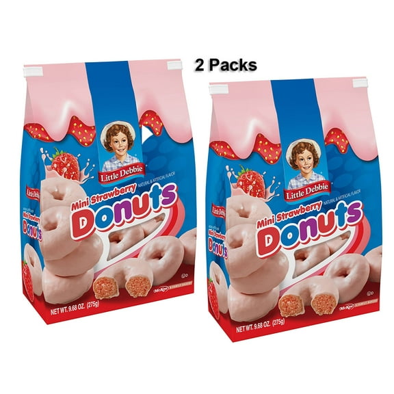 Little Debbie Strawberry Mini Donuts (Bagged), 9.68 oz (2 Packs)