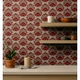 thumbnail image 4 of S4Sassy Peel and Stick Wall Covering, Floral Motif Print Removable - Asian Style Walls Mural, Instant Wall Makeover for Bathroom, Closet Interior - Self-Adhesive Wallpaper Vinyl - Beige, 25"x240", 4 of 9