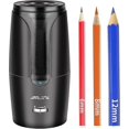 thumbnail image 1 of Electric Auto-Stop Rechargeable Pencil Sharpener for 6-12mm Pencils, Portable School Classroom Use, Black, 1 of 5