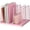 Pink, variant on Gold Desk File Organizer, 5-Section Upright File Sorter, Vertical File Folder Holder, Mesh Metal Wood Office Desktop Organization for Document, Magazine, Books and more (White and Gold)