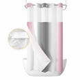 thumbnail image 2 of Pink Grey No Hook Shower Curtain Waterproof, Bathroom Curtains with Snap in Liners and See Through Top Window, Gray Farmhouse Modern Rustic Hotel Style Bathtub Curtains Shower 54"Wx78"L, 2 of 8