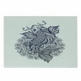 thumbnail image 1 of Koi Fish Cutting Board, Koi Carp Fish Hand-drawn in Dark Blue with a Lotus Flower Mandala Print, Decorative Tempered Glass Cutting and Serving Board, in 3 Sizes, by Ambesonne, 1 of 2