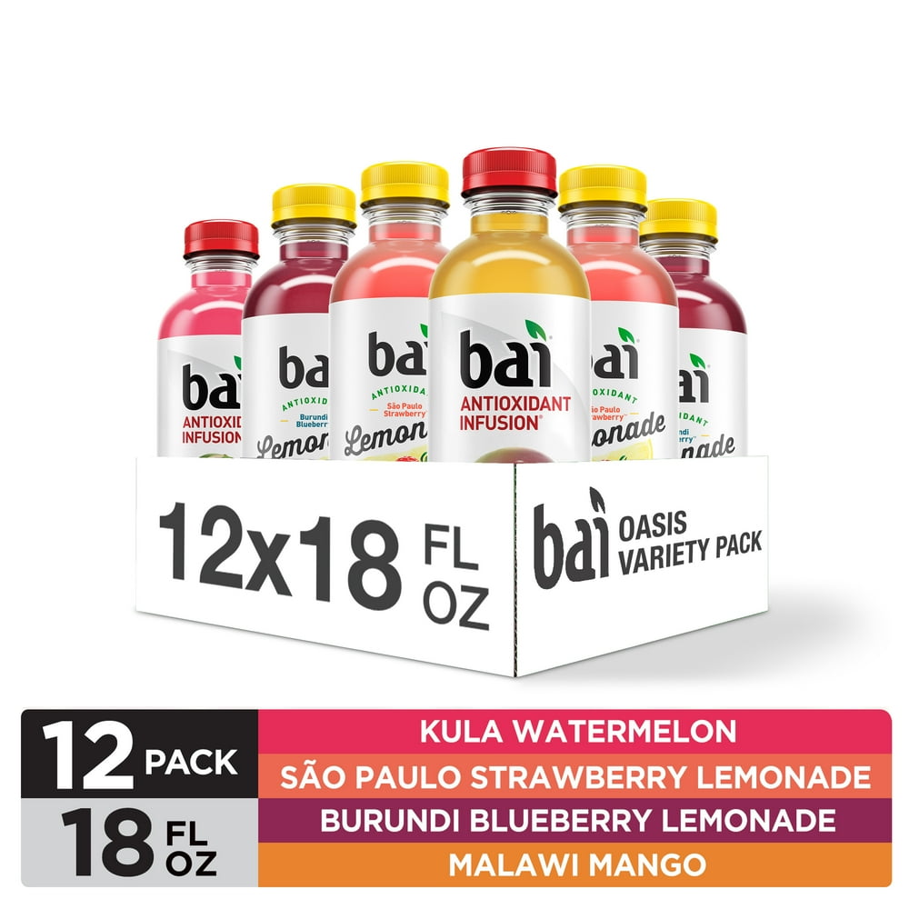 Bai Flavored Water, Oasis Variety Pack, Antioxidant Infused, 18 Fluid