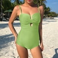 thumbnail image 2 of QHFBli Women's Push Up Wrap Front Swimsuit One Piece Tummy Control Bathing Suits Bandeau Twist Swimwear, 2 of 4