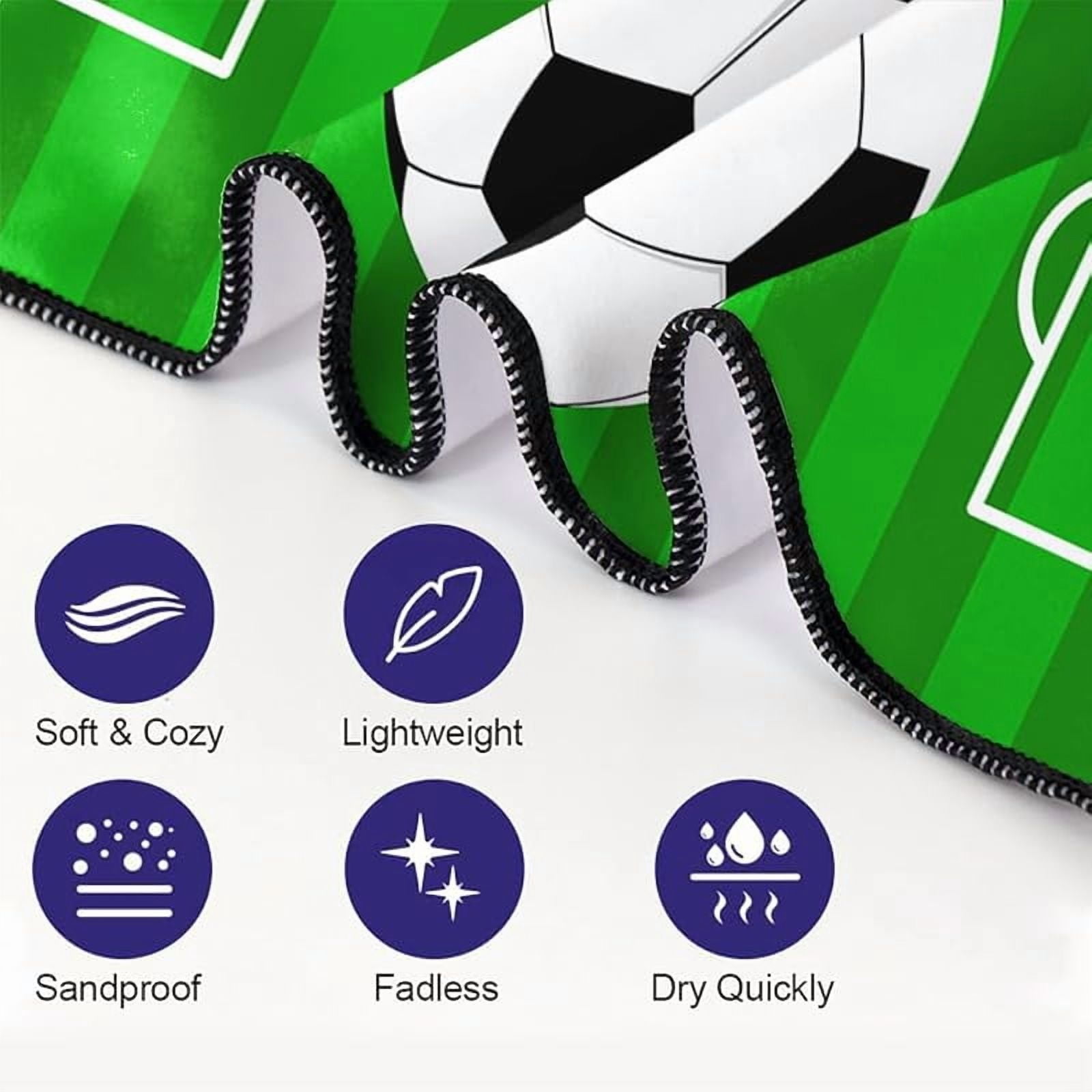 Football Field Beach Towel Oversized 71x36IN Quick Dry Sand-Free Soccer Field Towels for Swim Camping Travel