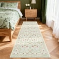 thumbnail image 2 of Hasoo Washable Indoor Carpet Runner Non-Slip Low Pile 2' x 6' Vintage Floral Area Rug for Kitchen, Beige, 2 of 5