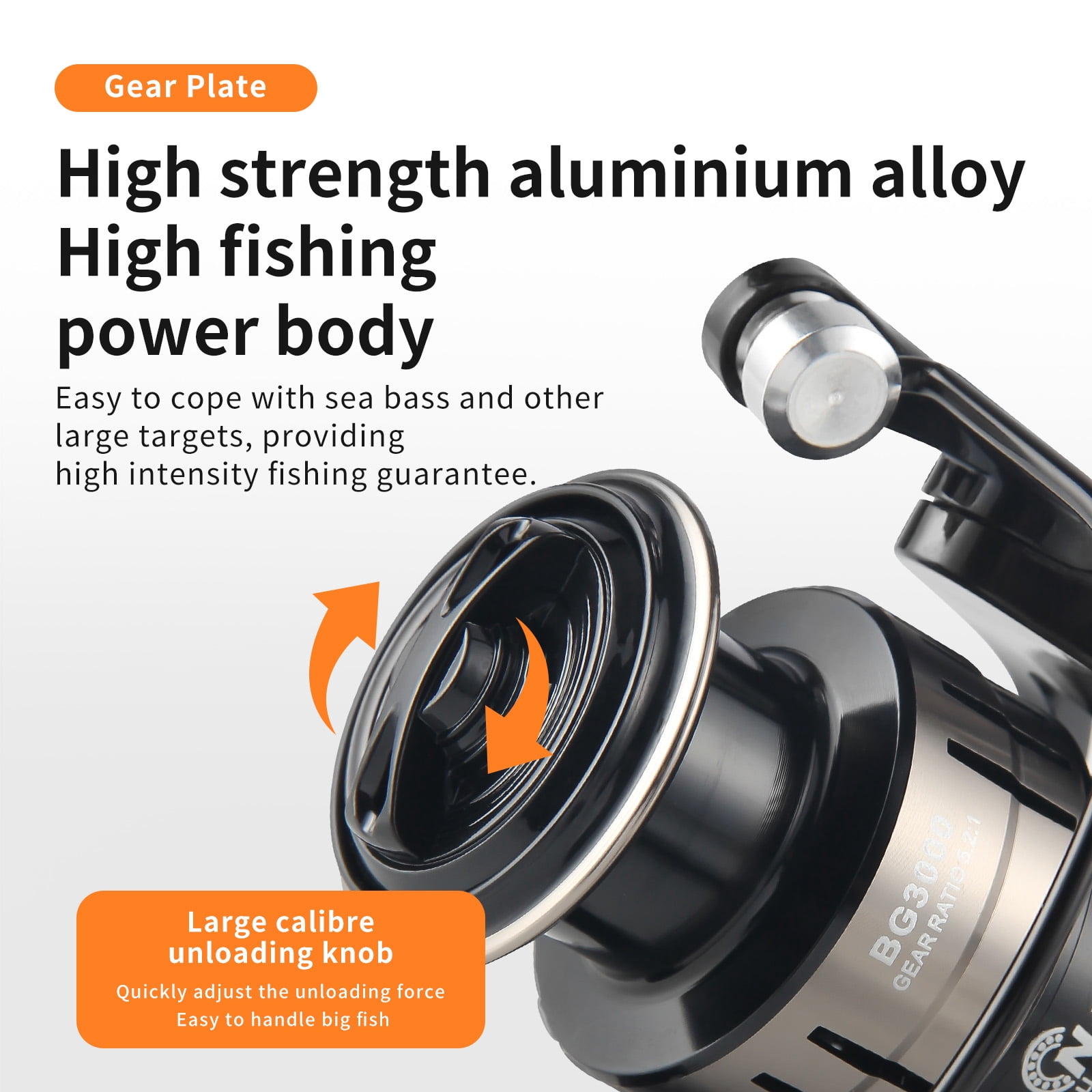 HAUT TON 8000/10000/12000 Big Game Surf Spinning Fishing Reel,20KG Drag Power. Backlash-Free Bearings,Metal Reel Seat,Zinc Alloy Gear for Saltwater Inshore and Offshore Fishing