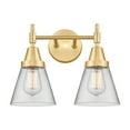 thumbnail image 5 of Innovations Lighting  Caden Cone - 2 Light 15" Bath Vanity Light Satin Gold/Plated Smoke, 5 of 5
