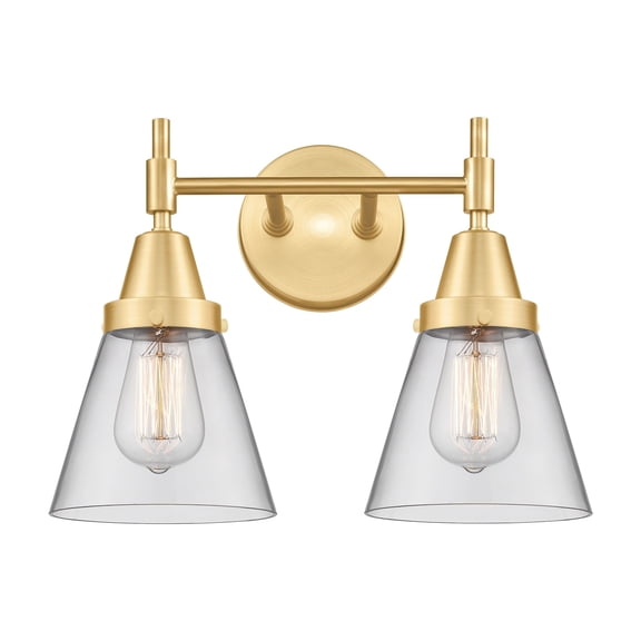 Innovations Lighting  Caden Cone - 2 Light 15" Bath Vanity Light Clear/Satin Gold