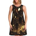 thumbnail image 1 of Fotbe Classical Golden Casino Vestido de Verano sin Mangas para Mujer – Vestido Midi Línea A, Estilo Camiseta Floral, Vestido Playero Casual y Fluido, 1 of 7