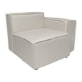 thumbnail image 2 of EMMA + OLIVER Modern Fabric Hardwood Foam Polyester Storage Armchair, Cream, 2 of 14