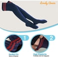thumbnail image 5 of Lovely Annie Women's 3 Pairs Over Knee High Thigh High Cotton Boot Socks Size 6-9(Navy) 3p1c6, 5 of 8