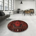 thumbnail image 4 of Ahgly Company Machine Washable Indoor Round Traditional Bakers Brown Area Rugs, 3' Round, 4 of 7