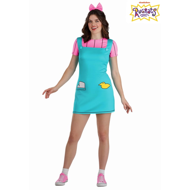 rugrats bodycon dress Women's Nickelodeon Lil Costume | Nickelodeon Costumes | Adult | Womens | M | Black/Green/Pink Dark brown dress with Trending Fashion nonsense energy straight from Style:Holiday Chintz Teal